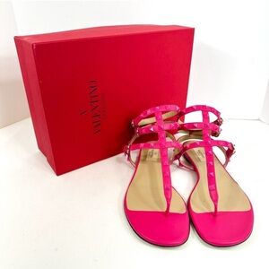 VALENTINO GARAVANI Pink Leather Sandals with Backstrap EU 39.5 - RARE